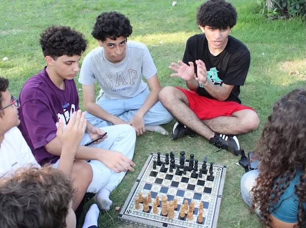 Chess circle during the outdoor Agora gathering